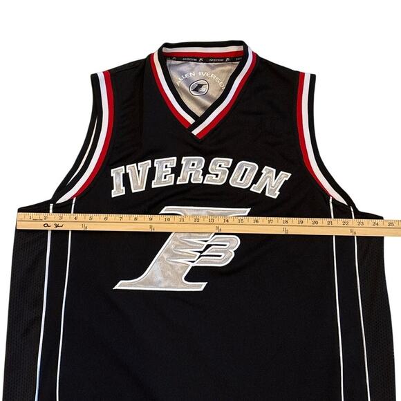 Reebok Authentic Edition Allen Iverson Basketball Jersey Mens XL Black *READ* - Picture 8 of 9